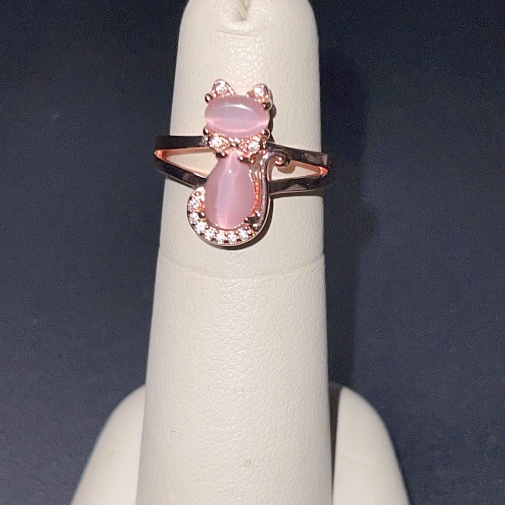 Rose Gold Plated Cats Eye Ring Adjustable